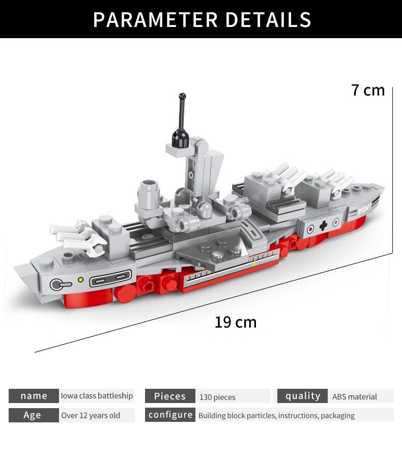 100+PCS Building Blocks Kit Toy Iawa-class battleship Toy Gift Military series - Awwal1